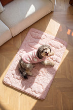 KSIIA Cloud Quilted Plush Pet Mat | Ultra Soft Non-Slip Floor Bed for Small & Medium Dogs/Cats, Washable