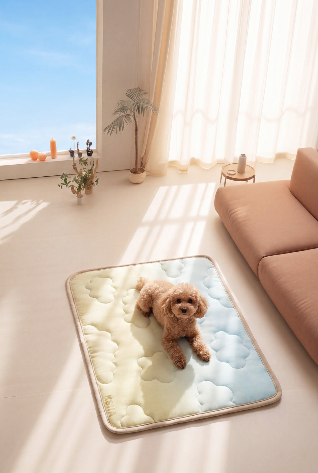 KSIIA CloudGradient Pet Cooling Mat | Ice Silk Summer Bed for Dogs & Cats, Non-Toxic, Washable, Breathable