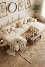 Convertible Modular Cloud Sectional Sofa | 113" L-Shaped & 146" U-Shaped Corduroy Couches with Ottoman for Living Room