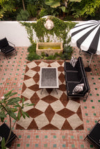 Geometric Pattern Outdoor & Indoor Area Rug, Machine Washable Stain Resistant Rectangular Floor Mat, Modern Abstract Striped Rug for Patio, Living Room & Balcony