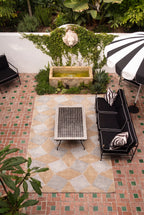 Geometric Pattern Outdoor & Indoor Area Rug, Machine Washable Stain Resistant Rectangular Floor Mat, Modern Abstract Striped Rug for Patio, Living Room & Balcony