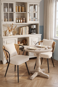 Set of 2 & Set of 4 Rattan Dining Chairs, Mid Century Natural Woven Rattan Kitchen Chairs with Ergonomic Curved Backrest, Upholstered Seat & Throw Pillow, Stable Metal Leg Accent Chairs for Dining Room & Living Room