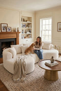 126" Oversized Curved Sectional Sofa | Boneless Modern Couch with Chaise for Living Room
