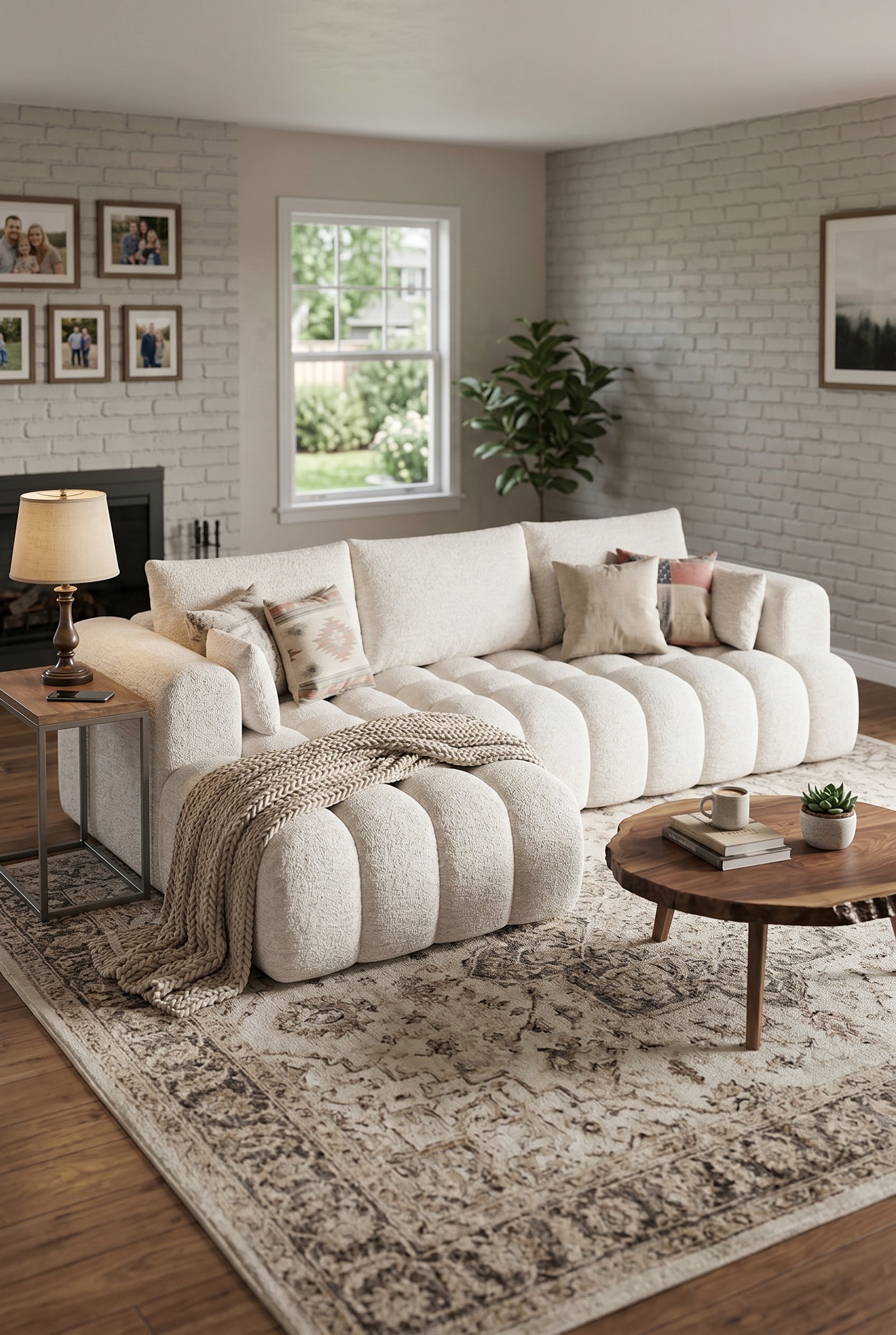 110'' L-Shape Boneless Sectional Sofa with Chaise Lounge | Tufted Cloud Couch with Compression Foam