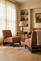 Upholstered Armless Accent Chair With  Solid Wood Legs，Mid Century Modern Accent Chair