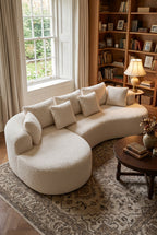 126" Oversized Curved Sectional Sofa | Boneless Modern Couch with Chaise for Living Room